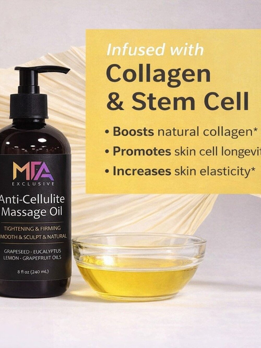 MFA Exclusive Anti-Cellulite Massage Oil 8oz | Firming & Tightening Body Oil - Picture 6 of 8
